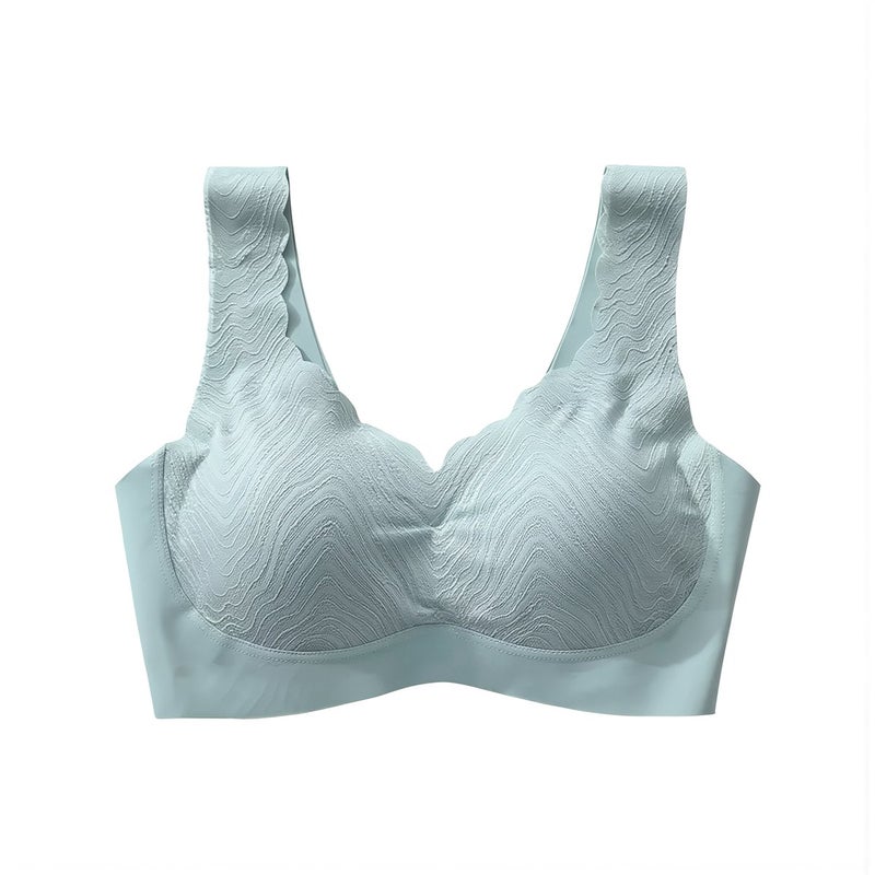 Latex Bra for Women Seamless Wireless Lacy Soft Comfort Lingerie S 32 70 Gray - Image 1