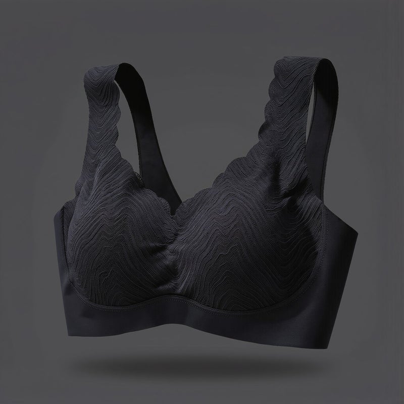 Latex Bra for Women Seamless Wireless Lacy Soft Comfort Lingerie S 32 70 Gray - Image 3