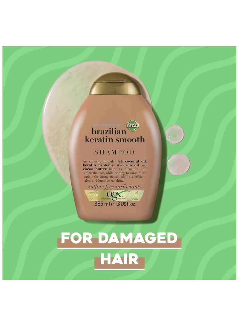 Ogx Ever Straightening+ Brazilian Keratin Smooth Shampoo Beige 385ml - Image 4