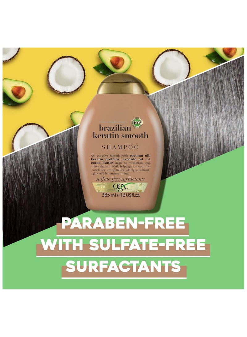 Ogx Ever Straightening+ Brazilian Keratin Smooth Shampoo Beige 385ml - Image 5