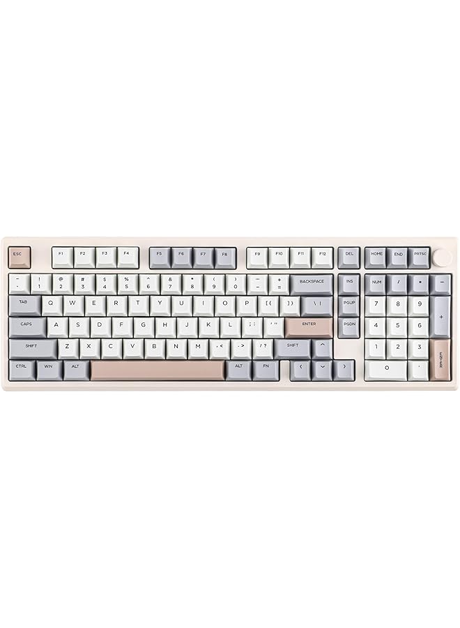 EPOMAKER Galaxy100 Qmk/Via Wireless Gaming Keyboard Aluminum Mechanical Keyboard With Pp Plate Hot Swappable Custom Keyboard Bluetooth/2.4Ghz/Usb C (Creamy White Marble White Switch) - Image 1