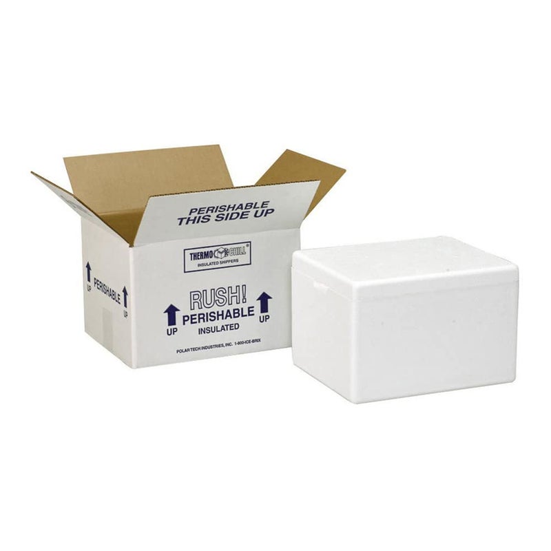 Polar Tech 245C Thermo Chill Insulated Carton with Foam Shipper, Medium, 17" Length x 10" Width x 8-1/4" Depth, Original Version