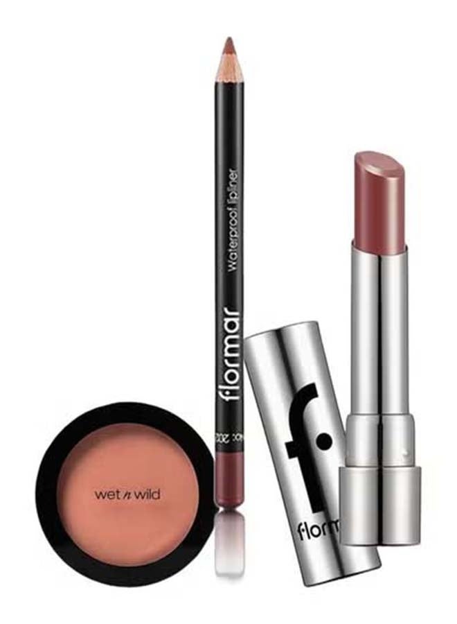 flormar Complete Diva Beauty Combo - Blush + Lipstick + Lip Pencil - Image 5