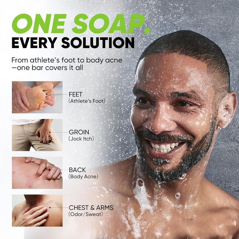 RoyceDerm Antifungal Soap for Active Skin Medicated Bar for Athletes Foot Jock Itch Ringworm with Tea Tree Oil Charcoal Volcanic Ash - Image 5