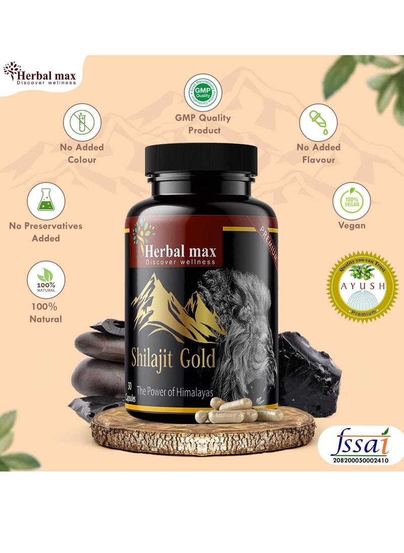 Herbal Max Pack Of 3 Himalayas Shilajit Gold Extract 800 Mg  - Image 4