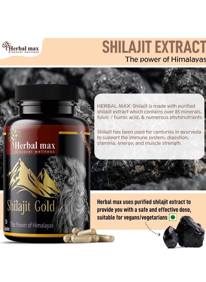 Herbal Max Pack Of 3 Himalayas Shilajit Gold Extract 800 Mg  - Image 3