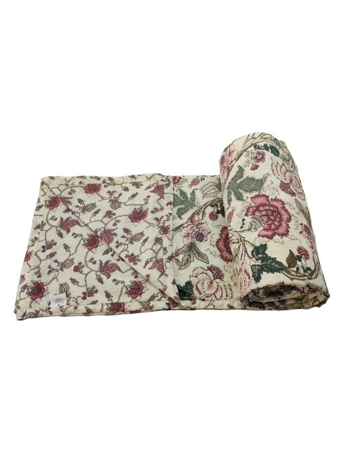 Trance Home Linen Trance Home Linen 100% Cotton Reversible Dohar Single Bed Size | Jaipuri Printed Artisan Block Design Blanket | Soft Lightweight Ac Comforter Quilt (56"X88", Malhaar Red), 200 TC  - Image 4