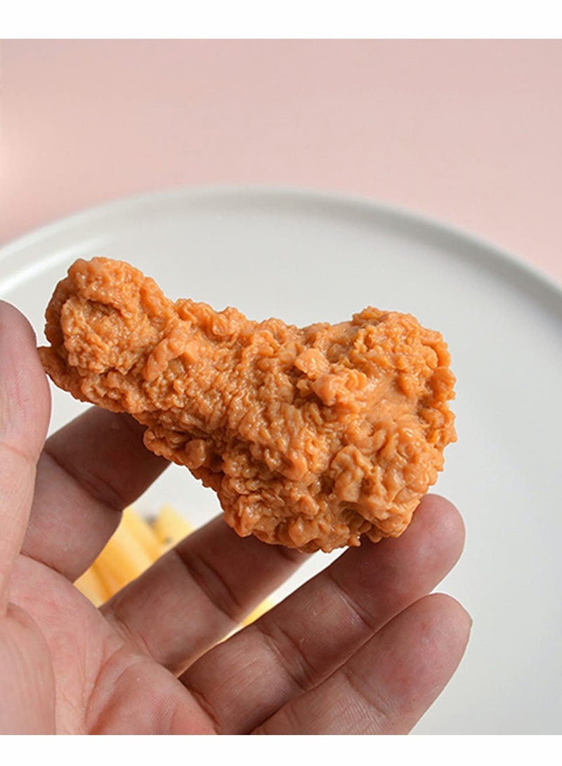 Artificial Food Keychain, Fried Chicken Fake Food Keychain Funny Gifts Backpack Car Accessories Car Charm Key Ring Toy Prank Stuff School Bag Accessory - Image 4