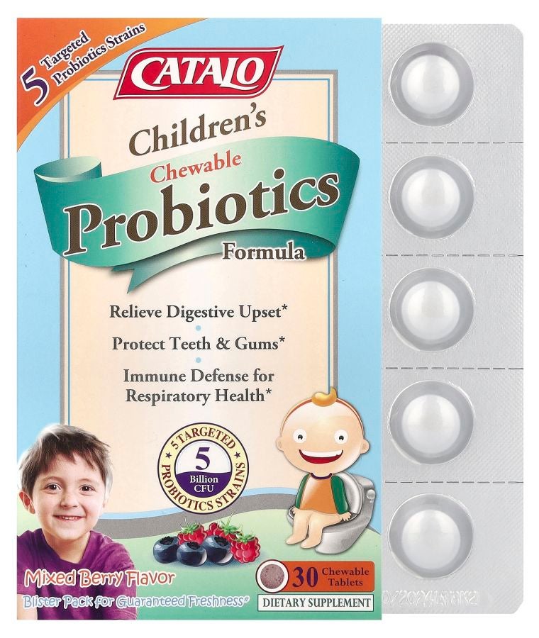 Children's Chewable Probiotics Formula Mixed Berry 5 Billion CFU 30 Chewable Tablets