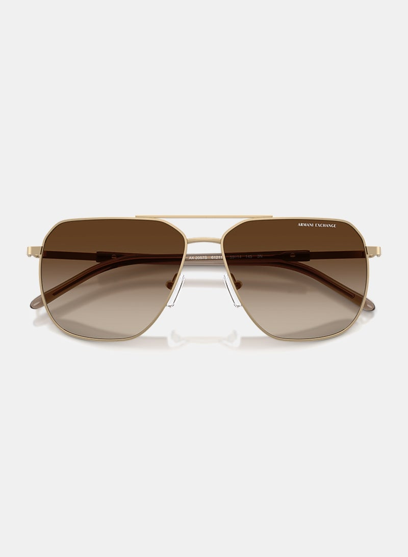 Armani Exchange Men Full Rim Pilot Sunglasses 0AX2057S 59 - Image 5