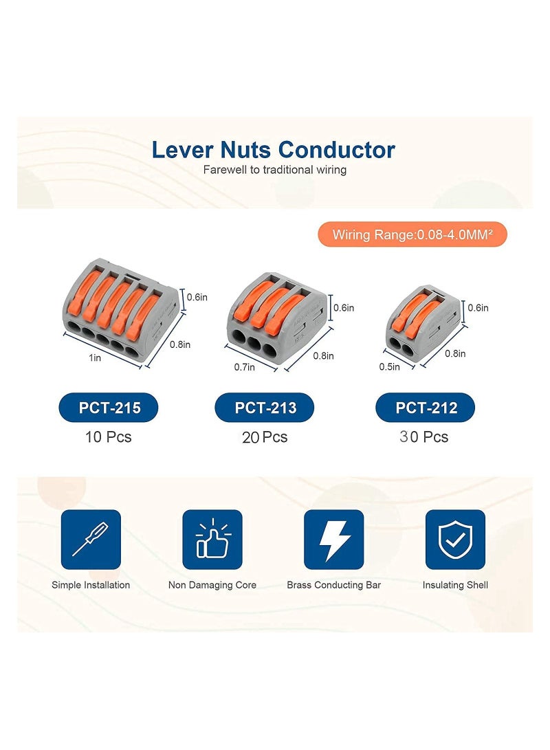 60-Piece Lever Wire Nut Connector Assortment Pack - Image 2