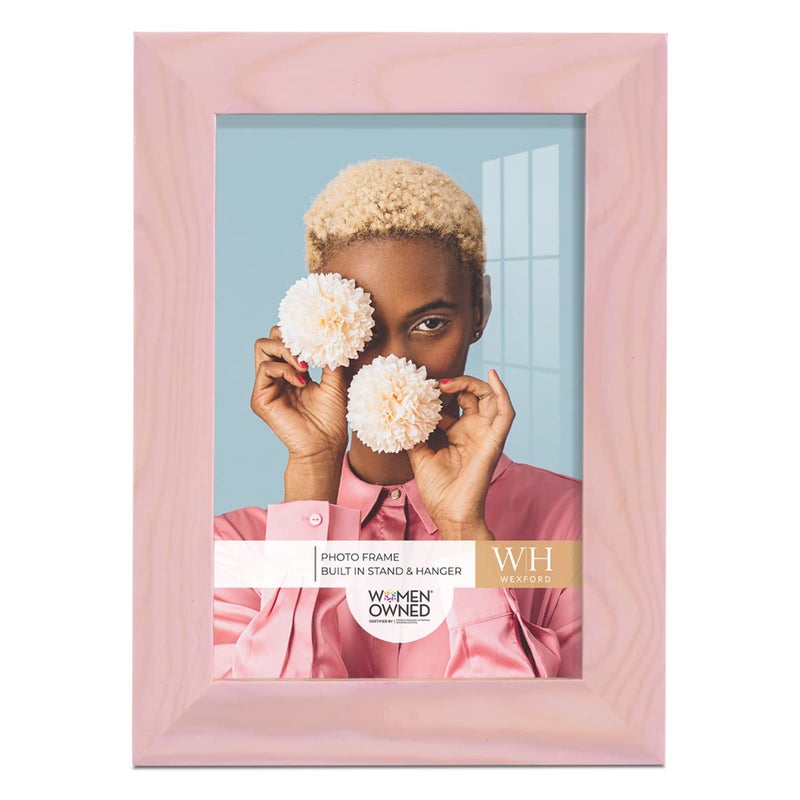 Renditions Gallery 4x6 inch Picture Frame Sunset Pink Wood Grain Frame Highend Modern Style Made of Solid Wood and High Definition Glass for Wall and Tabletop Photo Display