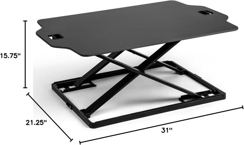 Displays2go Displays2go Sit Stand Workstations for Desktop with Height Adjustable Design  Black FDSD06SSBK  - Image 2