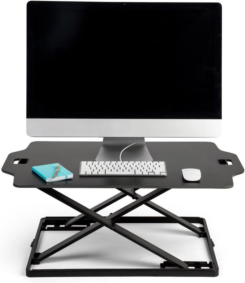 Displays2go Displays2go Sit Stand Workstations for Desktop with Height Adjustable Design  Black FDSD06SSBK  - Image 3