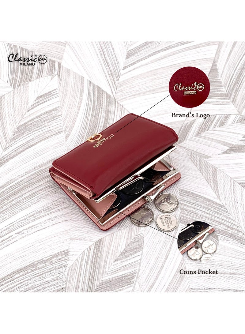 Classic Milano Classic Milano Wallet for Women – Stylish Faux Leather Ladies Wallet with Card Holder | Coins Clipped Purse for Women | Slim Women’s Wallet for Daily Use, Travel & Gifting  - Image 4