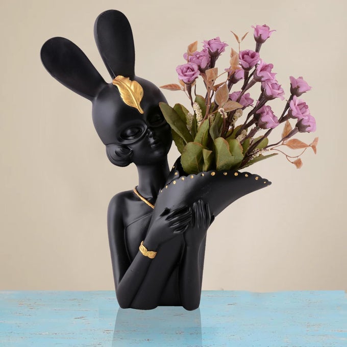 DIY DECORATIVE FLOWER VASES FOR LIVING ROOM BEDROOM KITCHEN DINING ROOM OFFICE HOME DECOR BLACK