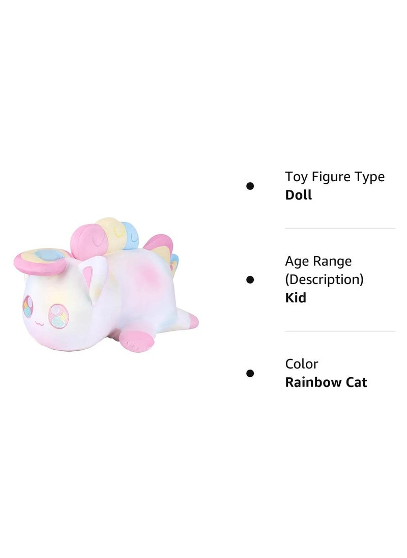 Generic - Rainbow Cat Plush Toy - 10 Cute Stuffed Animal, Soft Cartoon Cat Pillow for Fans and Kids - Collectible Meow Meow Kitties Gift - Image 1