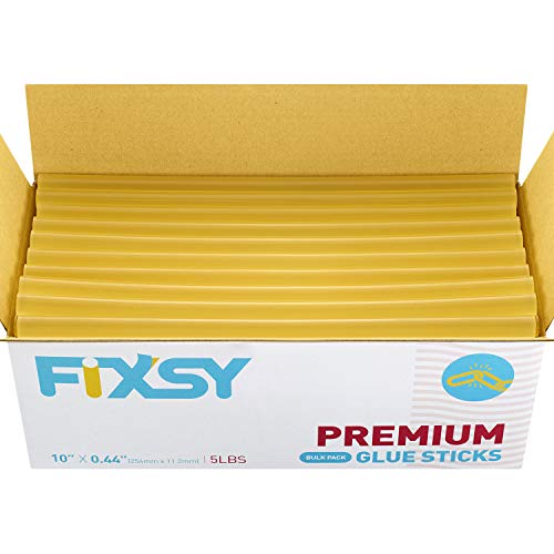 FIXSY Hot Glue Gun Sticks Premium, Full Size 10" Long x .44" Diameter 7/16 11mm, 5LB Box Glue Stick, Approx. 90 Sticks- Compatible with Most Glue Guns - Image 1