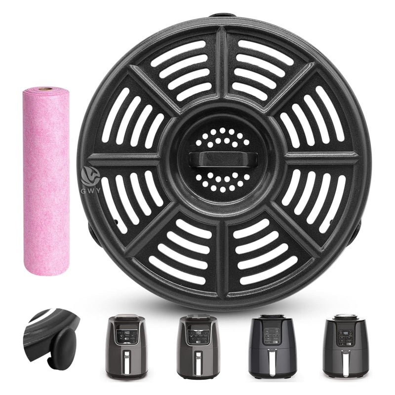 GWY صينية استبدال قلاية الهواء GWY لقلاية الهواء نينجا AF101 4 QT AF161 ماكس XL AF150 XL 55 رطل 82 جولة من الدرجة الغذائية قلاية الهواء الشواية لوحة كريسبير ملحقات رف قطع غسالة صحون آمنة
