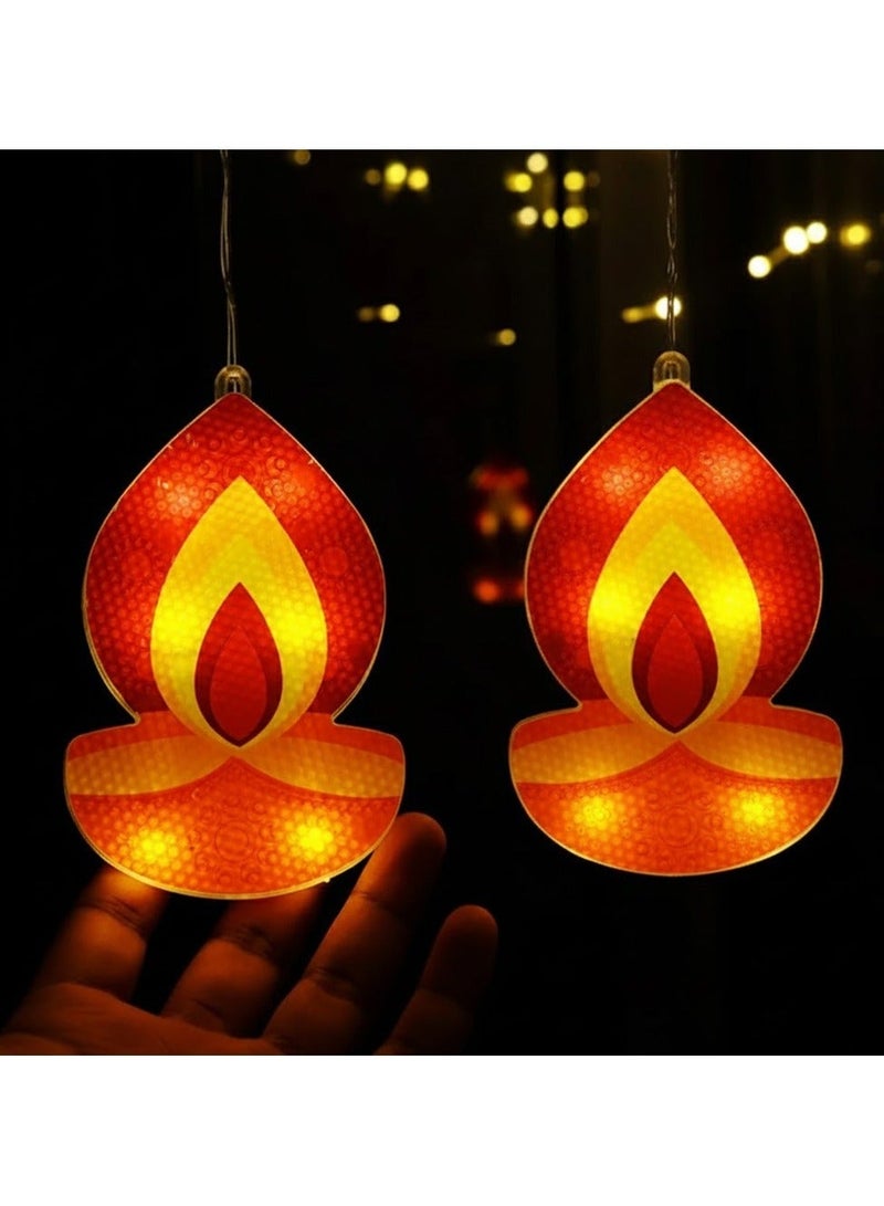 zayo Decorative LED Diya String Lights Pack of 2 – Battery Operated - Image 1