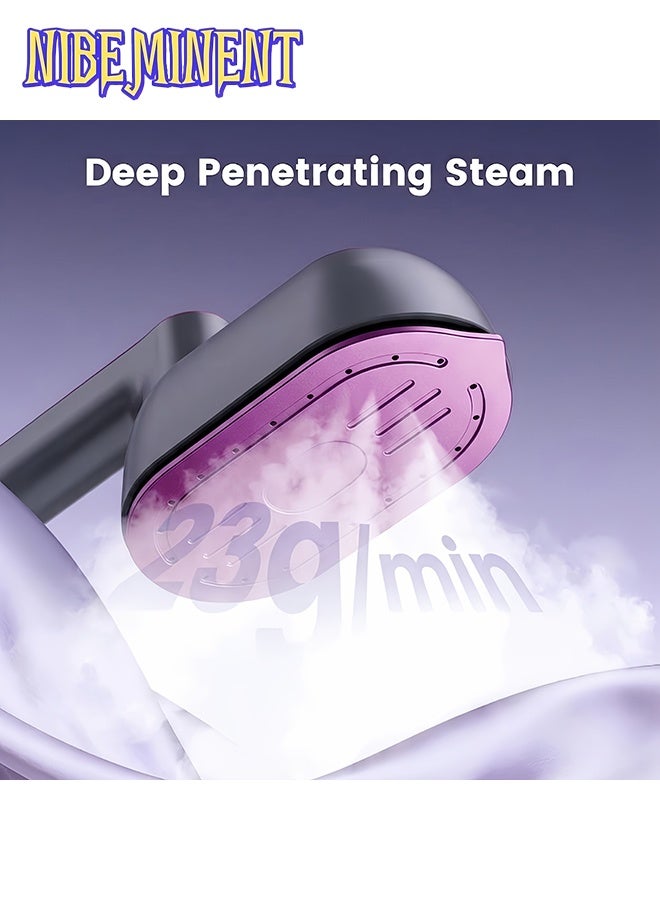 NIBEMINENT Portable Handheld Steam Iron, 1000W Mini Travel Garment Steamer, 70ml Water Tank, 20s Fast Heating, Wet & Dry Dual Ironing, Flat & Hanging Ironing, Comes with Measuring Cup & Heat Resistant Pad, for Home & Travel - Image 4