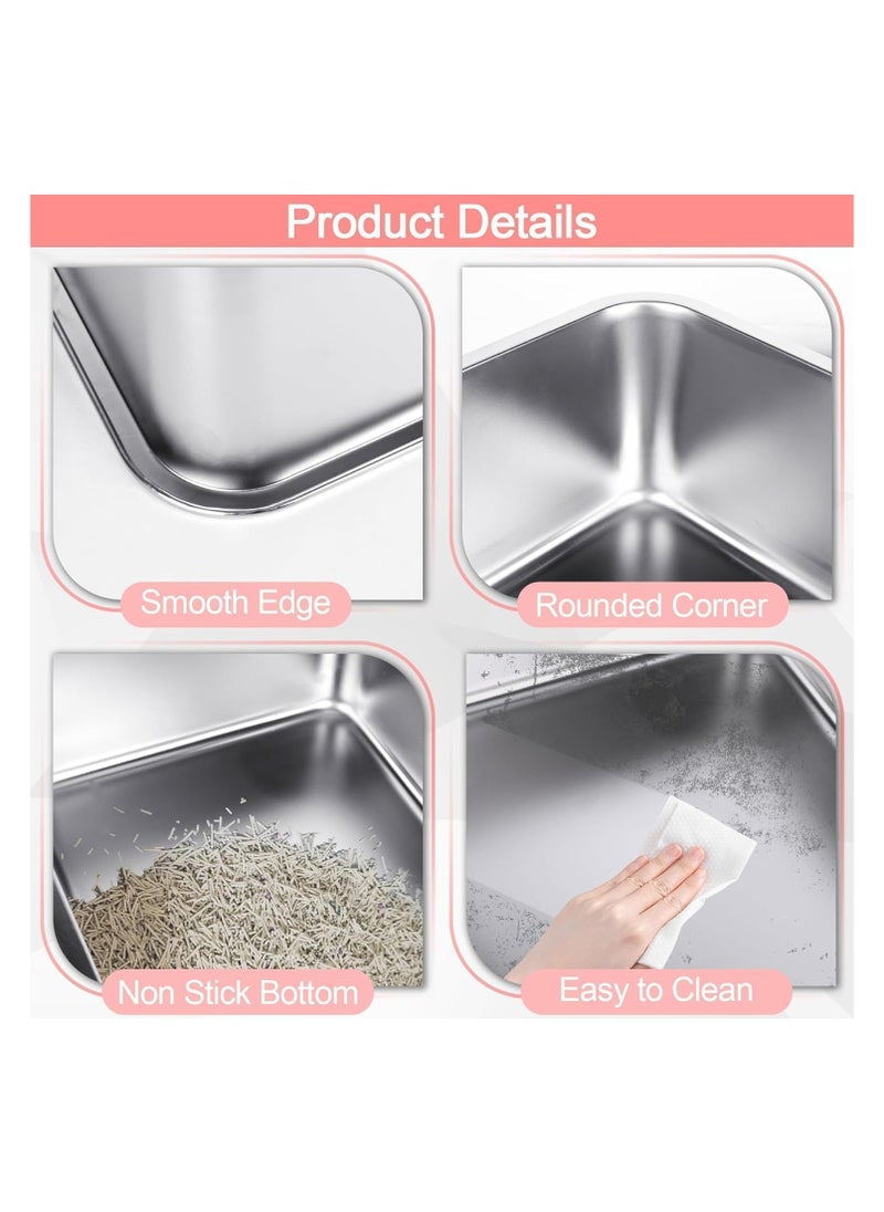 TRADE BAY - XXXL Cat Litter Box Stainless Steel(201) 60X40X20cm - Image 1