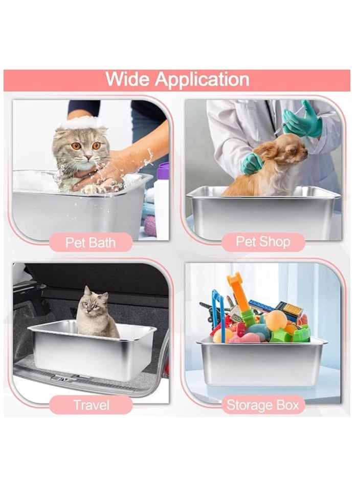 TRADE BAY - XXXL Cat Litter Box Stainless Steel(201) 60X40X20cm - Image 1