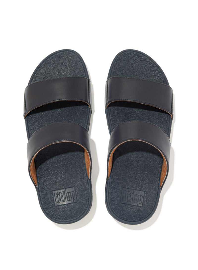FitFlop 049-671 Fitflop Ladies Sandals Lulu Leather Slides ED4-399 Navy - Image 3