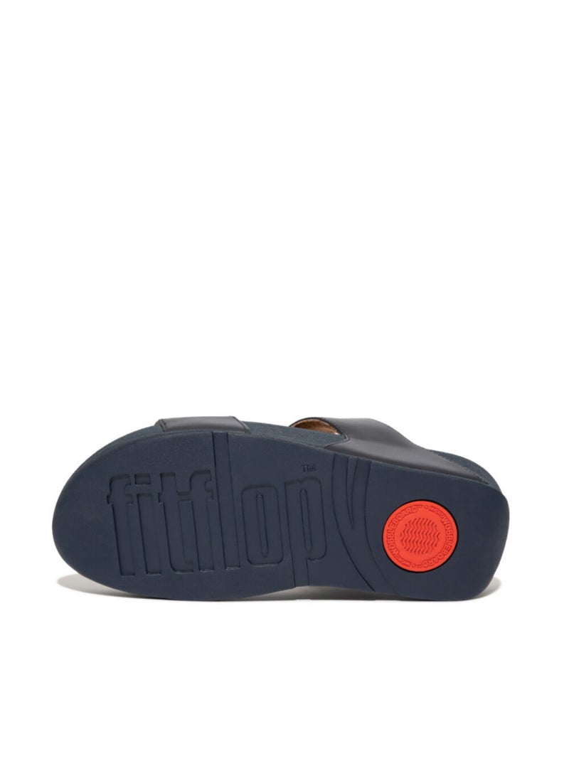 FitFlop 049-671 Fitflop Ladies Sandals Lulu Leather Slides ED4-399 Navy - Image 2