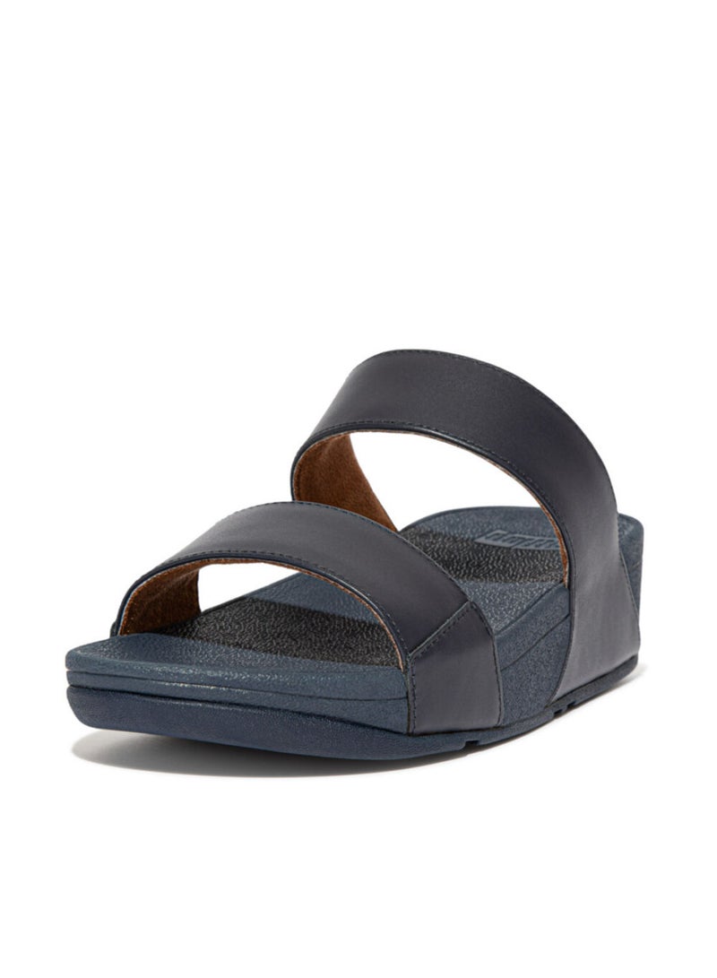 FitFlop 049-671 Fitflop Ladies Sandals Lulu Leather Slides ED4-399 Navy - Image 5