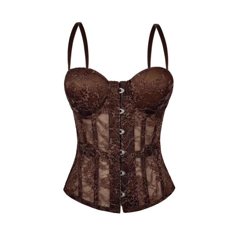 Lace Embroidered Corset Camisole - Image 1