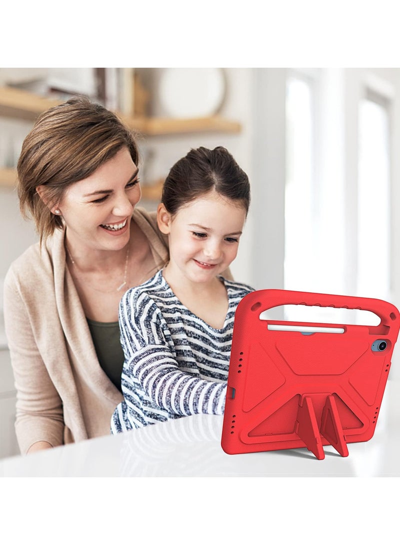 VKL Kids Case for iPad A16 11 inch 2025 (11th Gen) & iPad 10th Generation (10.9" 2022): Durable Shockproof Lightweight Stand Cover with Handle for Kids (Red) - Image 2