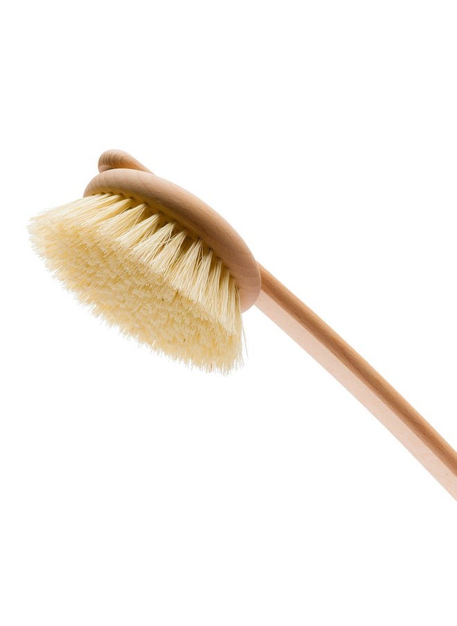 REDECKER 100% Made In Germany Round Tampico Fiber Bath Brush With Extralong Oiled Beechwood Handle 1812Inches  - Image 2
