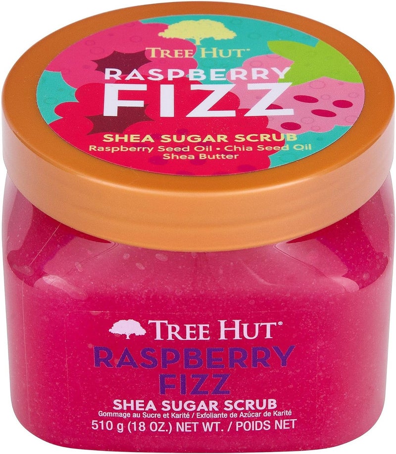 Tree Hut Raspberry Fizz Shea Sugar Scrub - 510g Exfoliating & Nourishing with Juicy Raspberries & Chia Seed Oil - Image 2