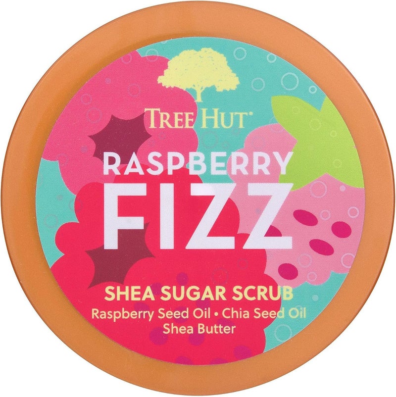 Tree Hut Raspberry Fizz Shea Sugar Scrub - 510g Exfoliating & Nourishing with Juicy Raspberries & Chia Seed Oil - Image 3