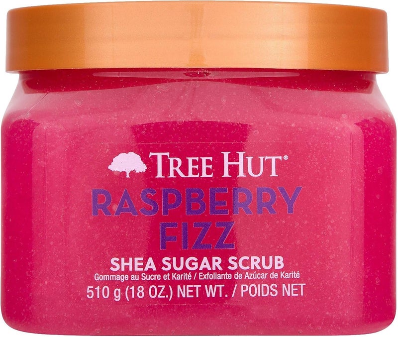 Tree Hut Raspberry Fizz Shea Sugar Scrub - 510g Exfoliating & Nourishing with Juicy Raspberries & Chia Seed Oil - Image 1