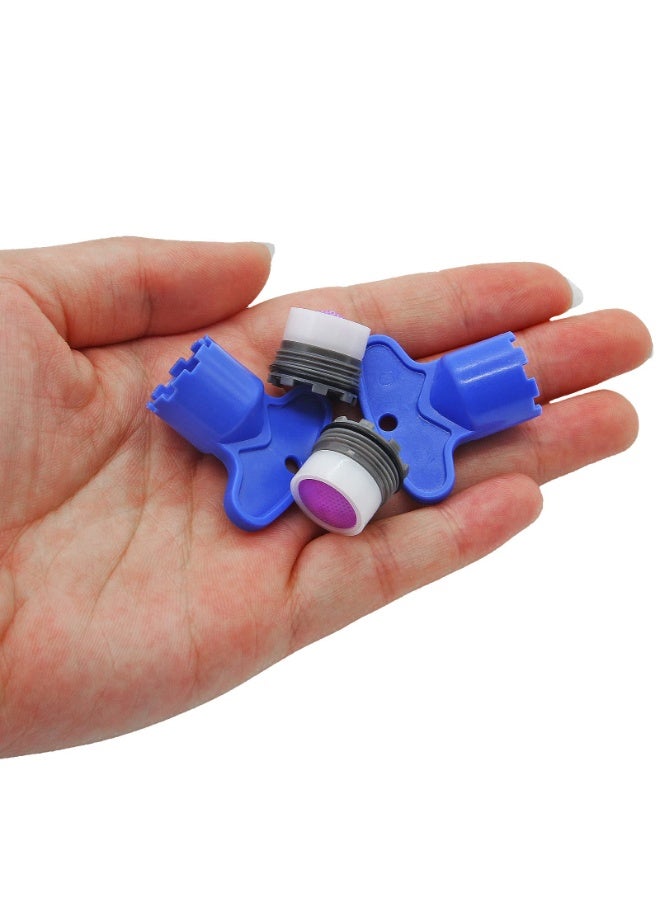 4 Pcs 2 Sets M16.5 Tap Aerator Insert With Removal Wrench Tool Water Saving Flow Restrictor Anti Splashing Faucet Replacement Spare Parts Universal For Bathroom Basin Kitchen Sink Water Tap - Image 5
