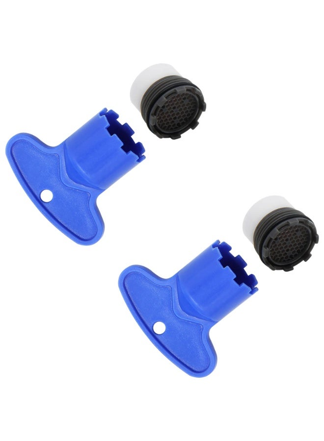 4 Pcs 2 Sets M16.5 Tap Aerator Insert With Removal Wrench Tool Water Saving Flow Restrictor Anti Splashing Faucet Replacement Spare Parts Universal For Bathroom Basin Kitchen Sink Water Tap - Image 2