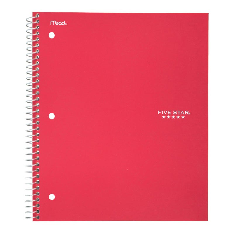 Five Star Spiral Notebook Plus Study App, 1 Subject, College Ruled Paper, 100 Sheets, 8-1/2" x 11", Fire Red (72053) - Image 3