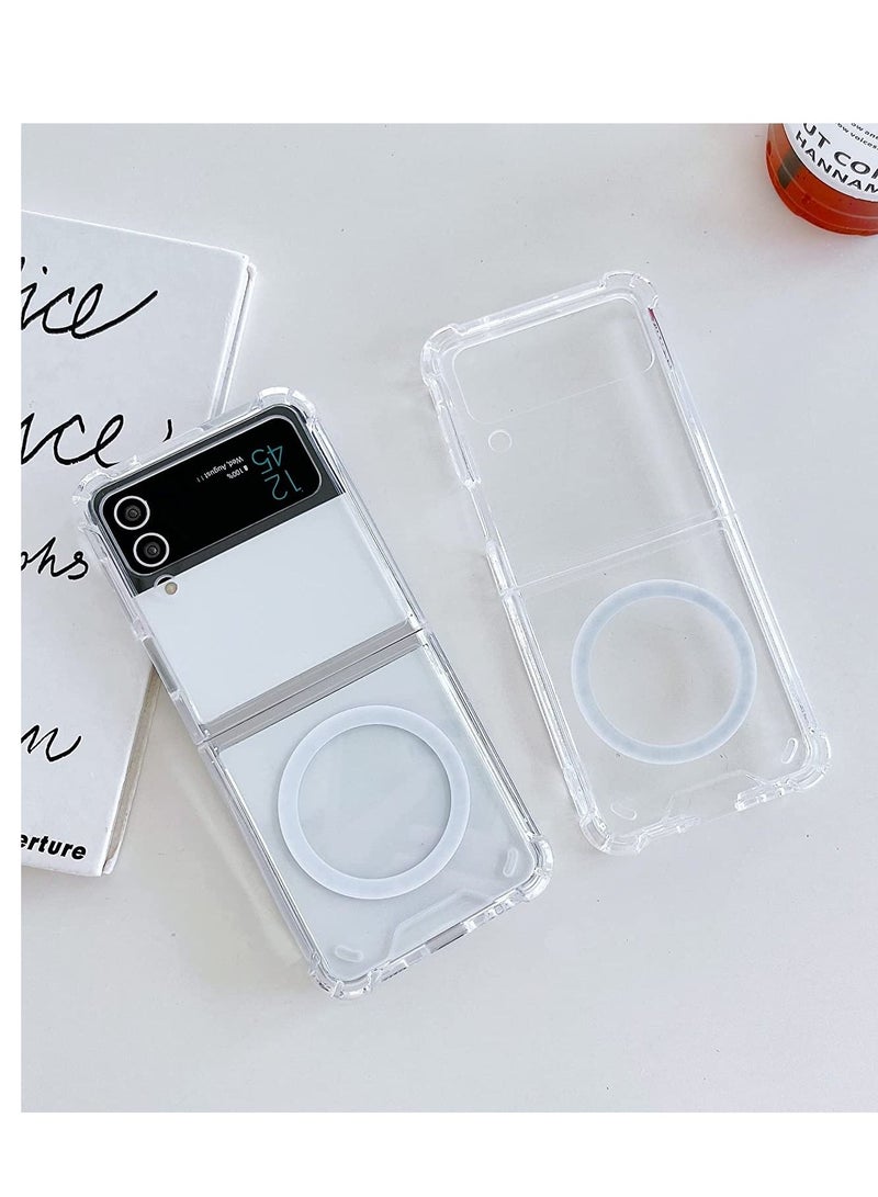 Samsung Galaxy Z Flip 4 Magsafe Clear Case, With Magnetic and Support Wireless Charger, Transparent Shockproof and Drop-Proof Hard PC Phone Cover for Galaxy Z Flip 4 - Image 5