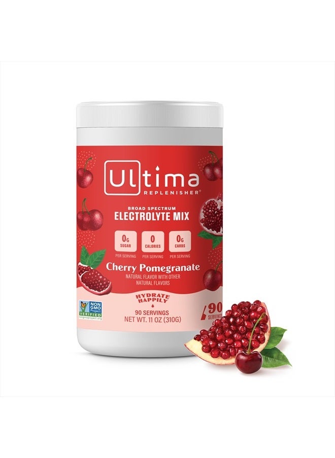 Ultima Replenisher Daily Electrolyte Drink Mix – Cherry Pomegranate, 90 Servings – Hydration Powder with 6 Electrolytes & Minerals – Keto Friendly, Vegan, Non- GMO & Sugar-Free Electrolyte Powder - Image 1
