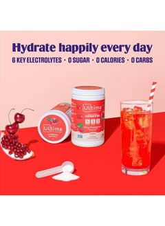 Ultima Replenisher Daily Electrolyte Drink Mix – Cherry Pomegranate, 90 Servings – Hydration Powder with 6 Electrolytes & Minerals – Keto Friendly, Vegan, Non- GMO & Sugar-Free Electrolyte Powder  - Image 2