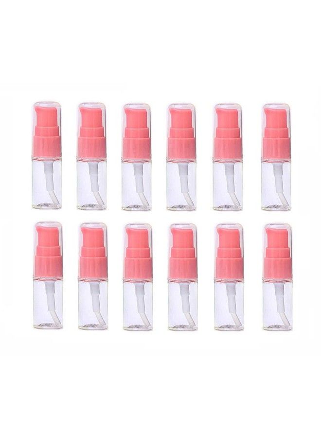 XINGZI 12Pcs 10Ml 0.34Oz Portable Empty Refillable Clear Plastic Lotion Pump Bottle With Pink Press Pump Head Cosmetic Makeup Face Cream Lotion Emulsion Sample Packing Container Vial Jars - Image 2