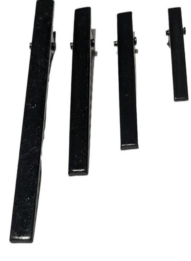 Delicate dark black small size 3 CM long Flat Metal Single Prong Alligator DIY Barrette Bow Hair Clips -Set of 50 - Image 3
