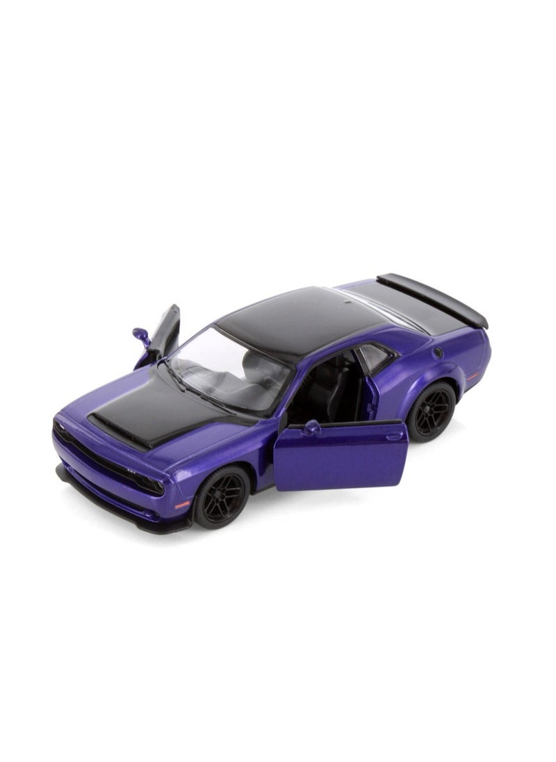 Kinsmart Pull Back Action 1:40 Scale 2023 Dodge Challenger SRT Demon 170 Doors Openable Collectible Toy Car  - Image 2