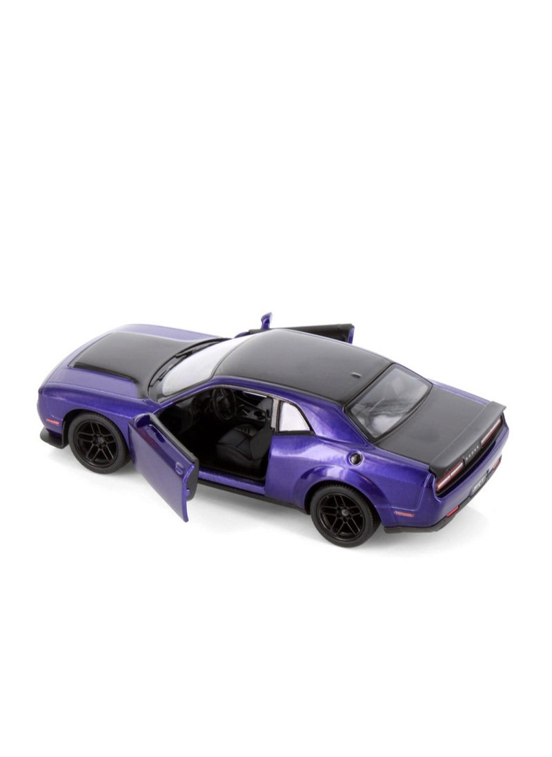 Kinsmart Pull Back Action 1:40 Scale 2023 Dodge Challenger SRT Demon 170 Doors Openable Collectible Toy Car  - Image 3