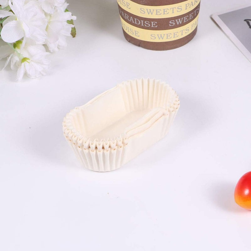 comfrt Oval Cake Paper Tray: 1000pcs Loaf Bread Baking Liners Baking Cups Grease Proof Cupcake Liners Boat Shape Paper Cups for Muffins Cupcakes Mini Snacks - Image 2