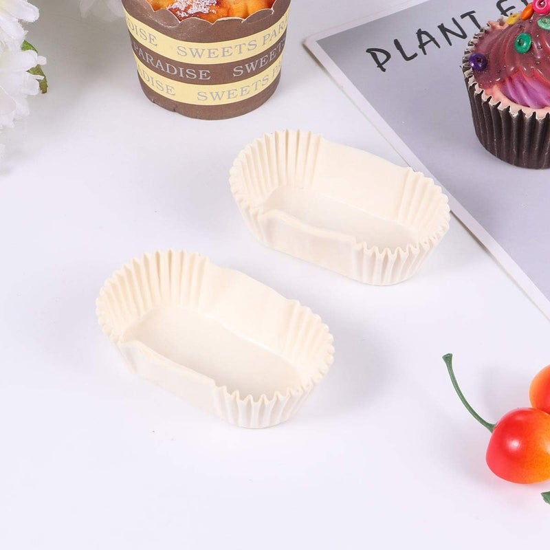 comfrt Oval Cake Paper Tray: 1000pcs Loaf Bread Baking Liners Baking Cups Grease Proof Cupcake Liners Boat Shape Paper Cups for Muffins Cupcakes Mini Snacks - Image 4
