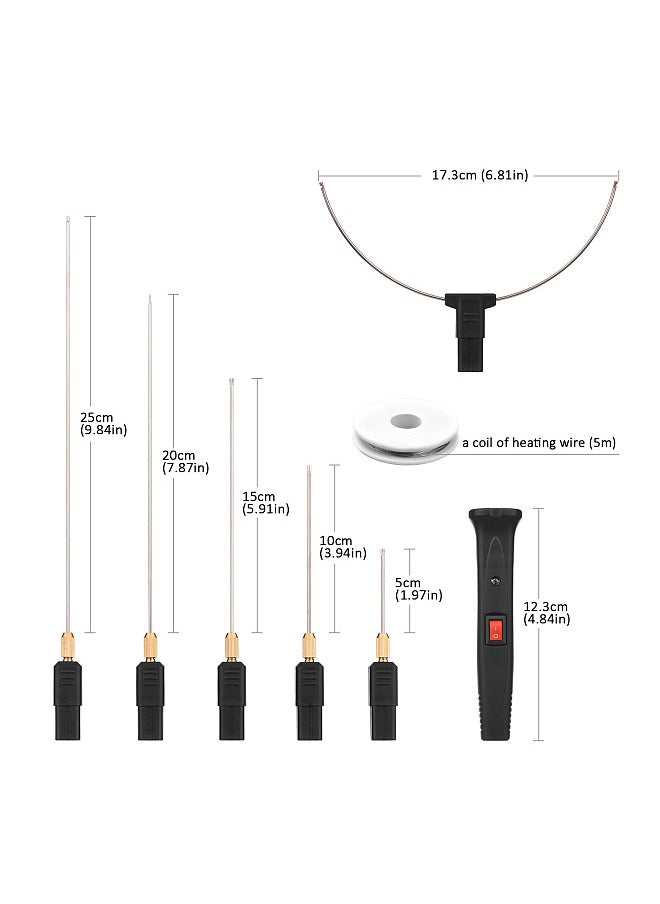 Generic - 24W Handheld Electric Foam Cutter Kit with 5 Straight Tips & 1 Arch Tip Constant Temperature Portable Foam Cutting Pen Hot Wire Cutter Styrofoam Cutting Tool Engraver - Image 1