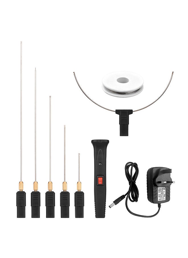 Generic - 24W Handheld Electric Foam Cutter Kit with 5 Straight Tips & 1 Arch Tip Constant Temperature Portable Foam Cutting Pen Hot Wire Cutter Styrofoam Cutting Tool Engraver - Image 1